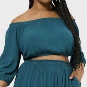 Torrid Teal Off-Shoulder Top size 1x